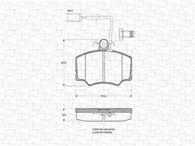 MAGNETI MARELLI 363702160250 -  Комплект тормозных колодок, дисковый тормоз